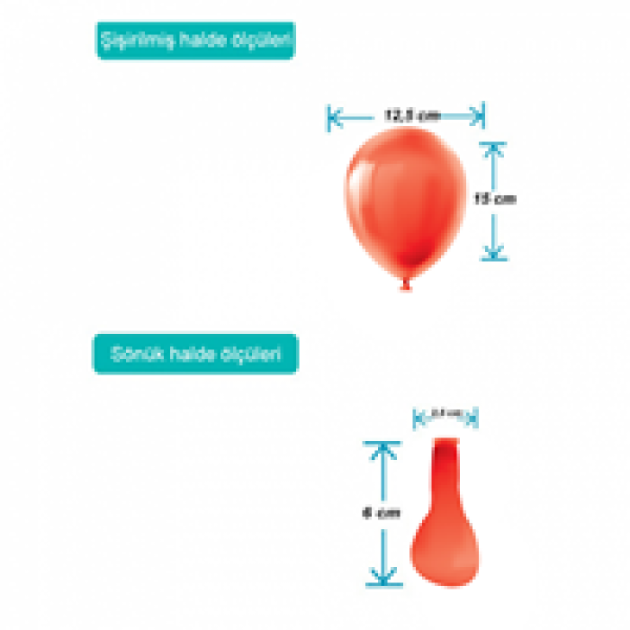 5 Pastel Balon 100lü -Kırmızı-