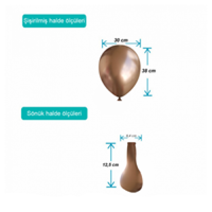 12 Eco Krom Balon 50li -Bronz-