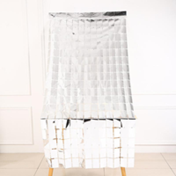 Metalize Pötikare Arka Fon 100x200cm -Gümüş-