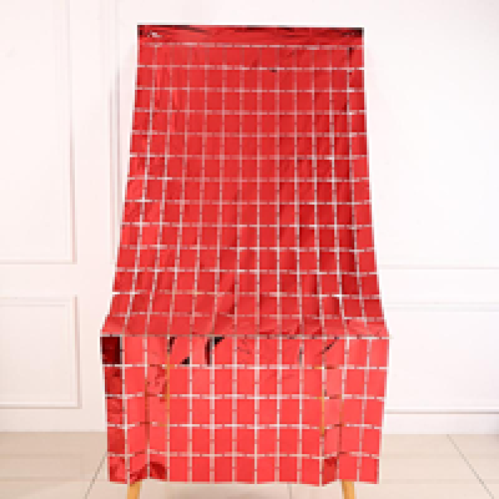 Metalize Pötikare Arka Fon 100x200cm -Kırmızı-