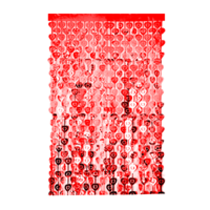Metalize Kalp Arka Fon 100x200cm -Kırmızı-