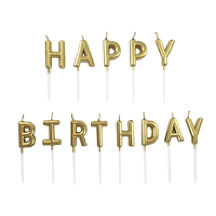 Happy Birthday Set Mum -Metalik Altın-