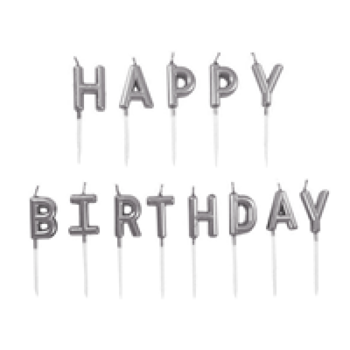 Happy Birthday Set Mum -Metalik Gümüş-
