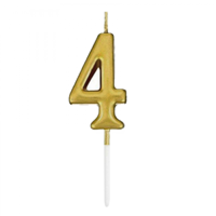 Rakam Mum 7cm -Altın 4-