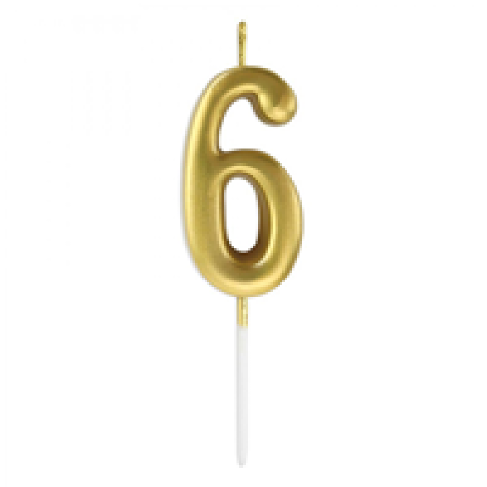 Rakam Mum 7cm -Altın 6-