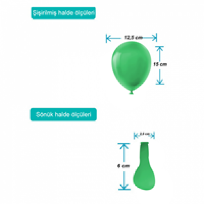5 Pastel Balon 100lü -Yeşil-