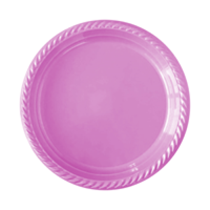 Tek Kullanımlık Plastik Tabak 22cm -Pembe-