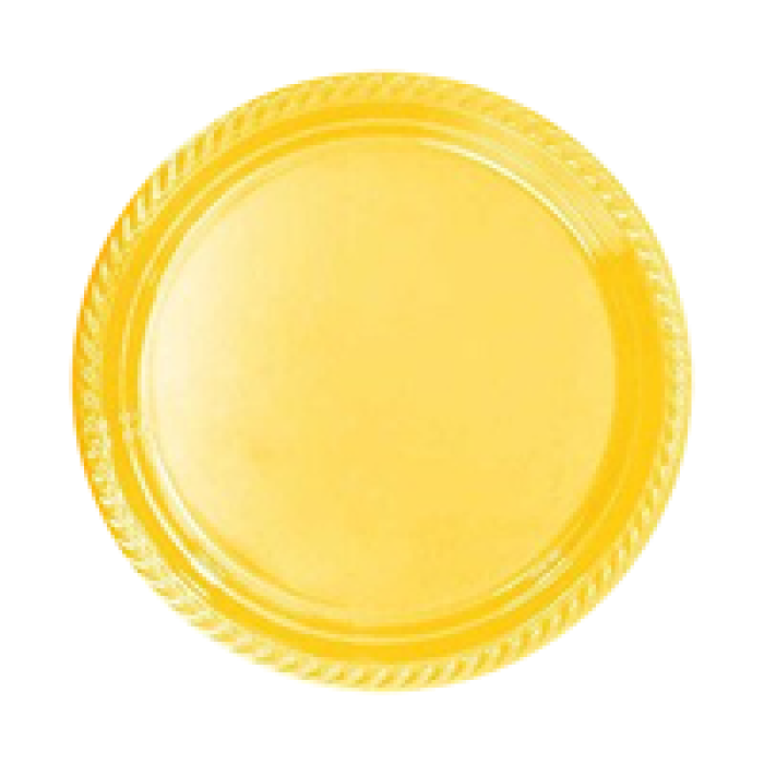 Tek Kullanımlık Plastik Tabak 22cm -Sarı-
