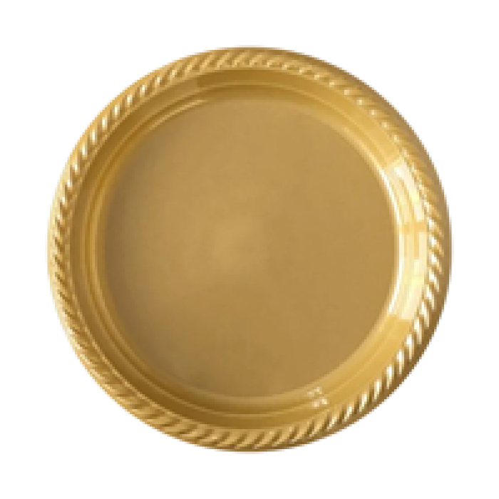 Tek Kullanımlık Plastik Tabak 22cm -Altın-