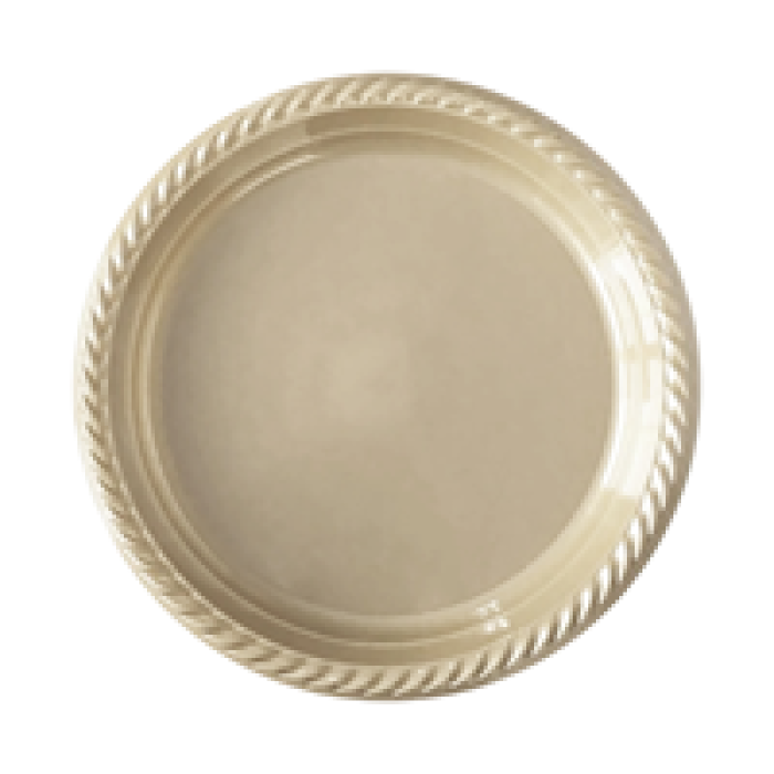Tek Kullanımlık Plastik Tabak 22cm -Krem-