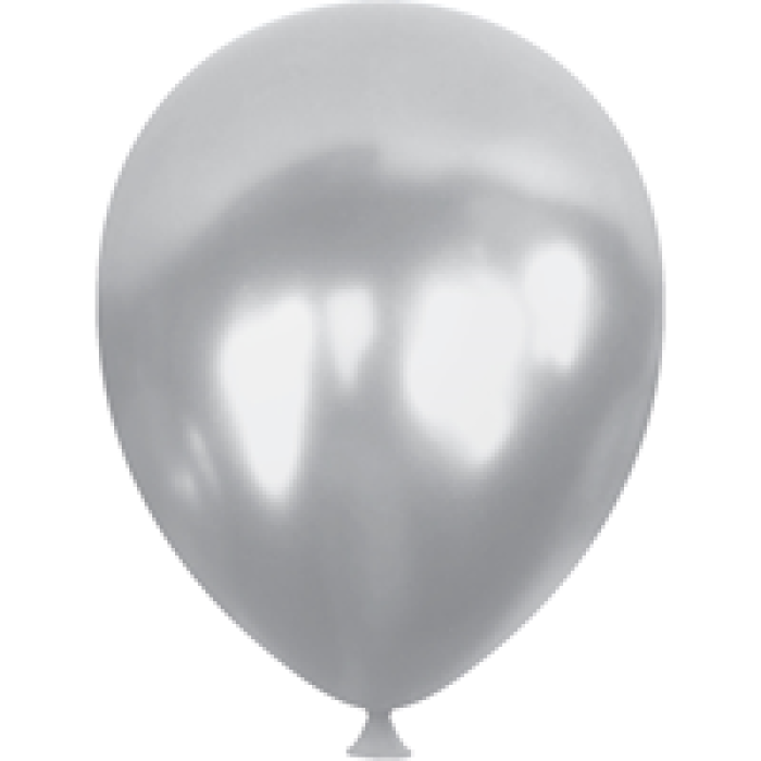 10 Metalik Balon 100lü -Gümüş-