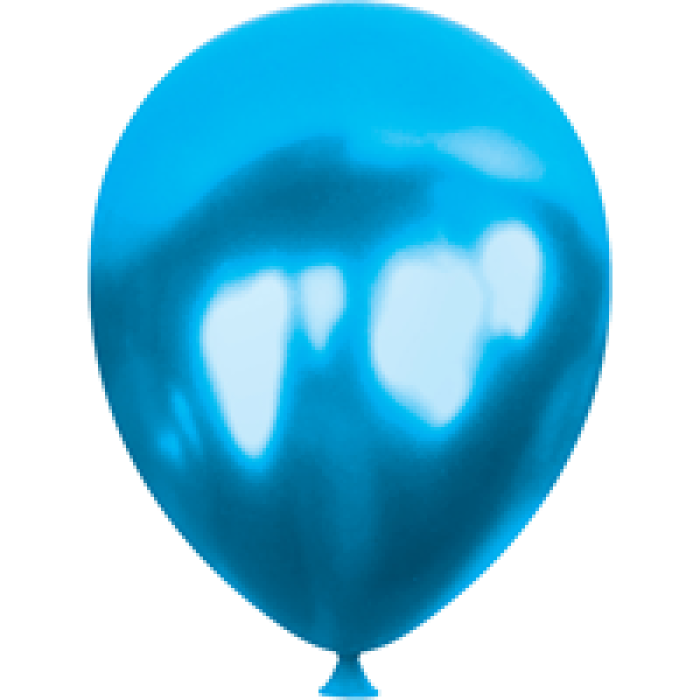 10 Metalik balon 100lü -Mavi-
