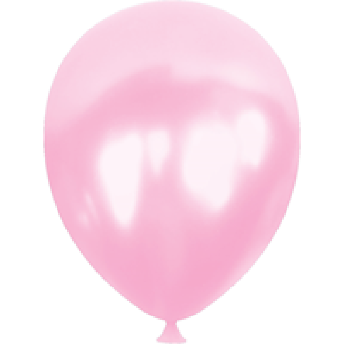 10 Metalik Balon 100lü -Açık Pembe-