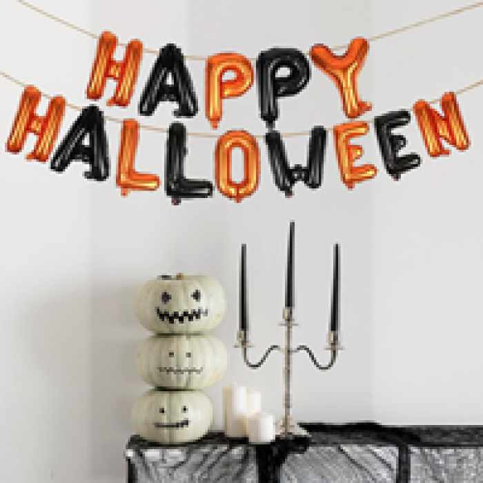 Halloween Folyo Balon Banner - Hpy Hlw Yazı-