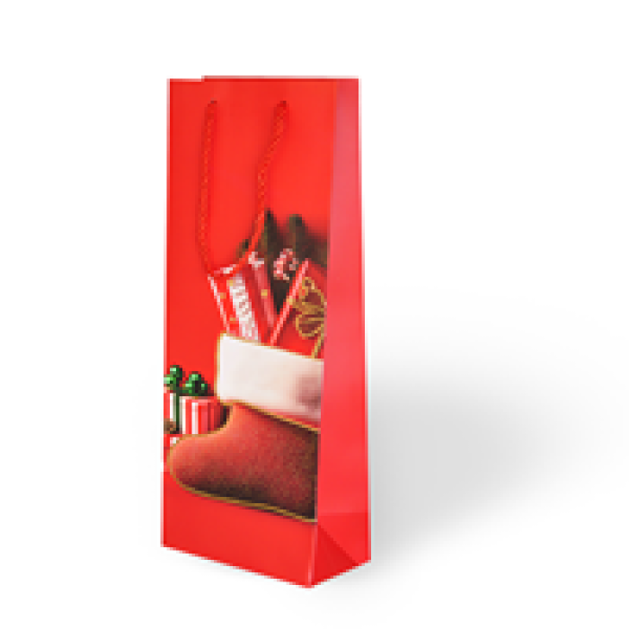 12x35 Lüks Karton Çanta Varak Baskılı -Yılbaşı-