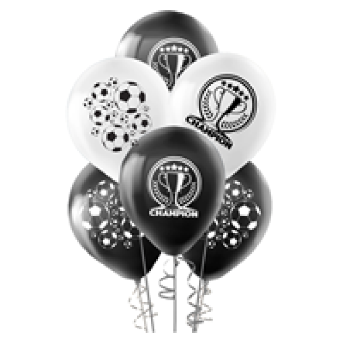 Pastel Balon Baskılı 100lü -Champion Siyah Beyaz-