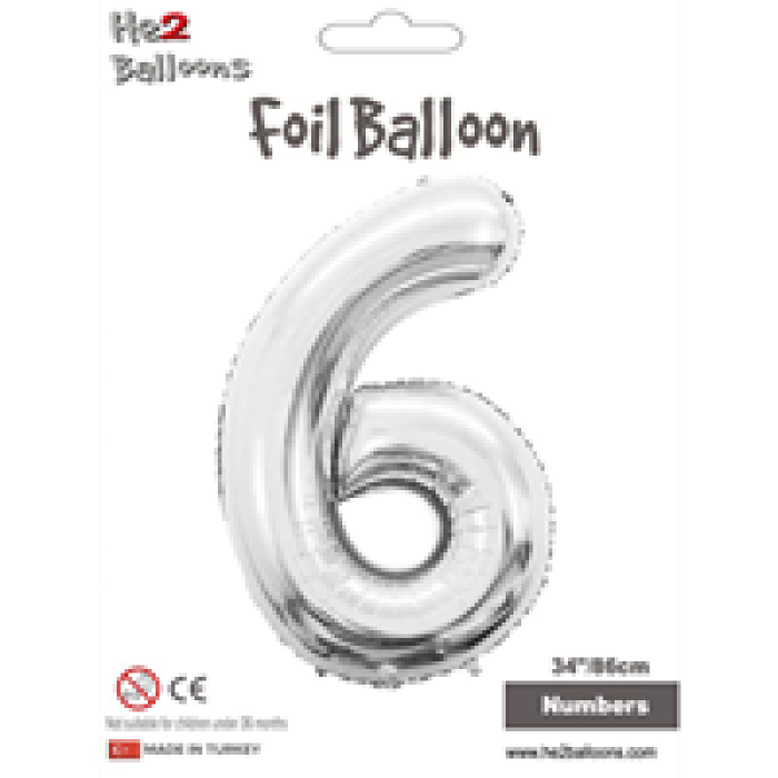 Rakam Folyo Balon 34 Gümüş -6-