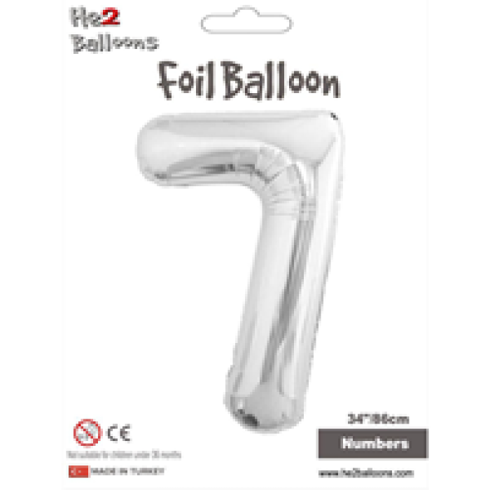 Rakam Folyo Balon 34 Gümüş -7-