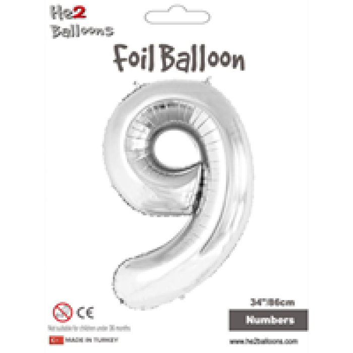 Rakam Folyo Balon 34 Gümüş -9-