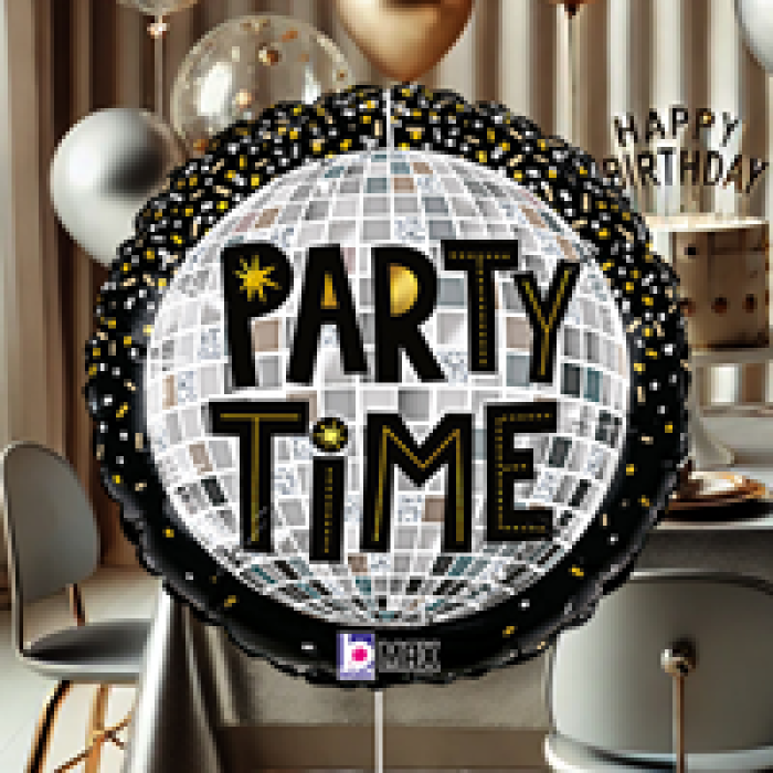 18 Grabo Folyo Balon -Party Time Disco-