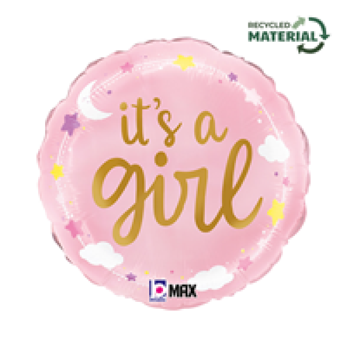 18 Grabo Folyo Balon -Its A Girl Stars & Clouds-