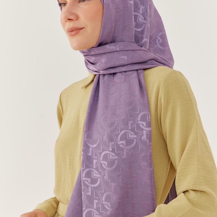Daka Desen Parlak Jakar Şal - Lavanta