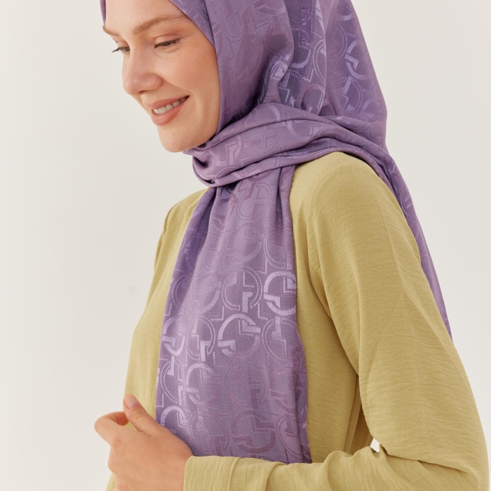 Daka Desen Parlak Jakar Şal - Lavanta
