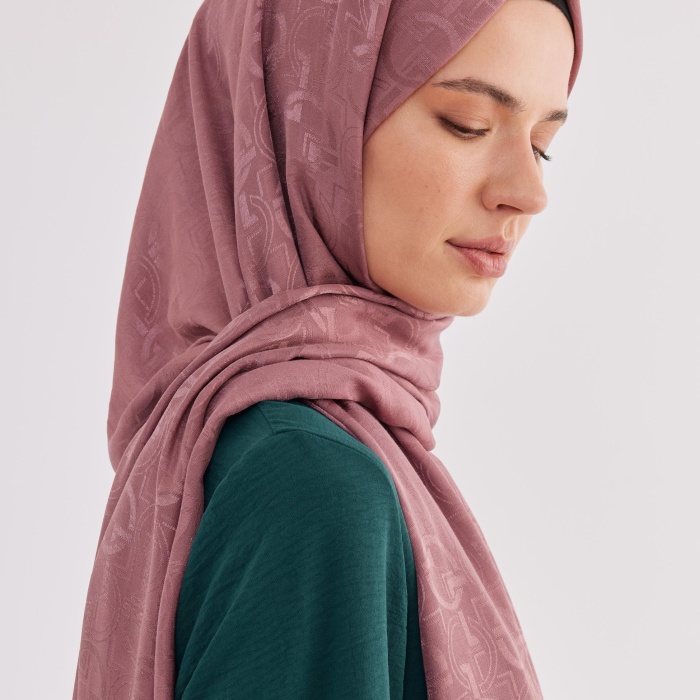 Daka Desen Parlak Jakar Şal - Leylak