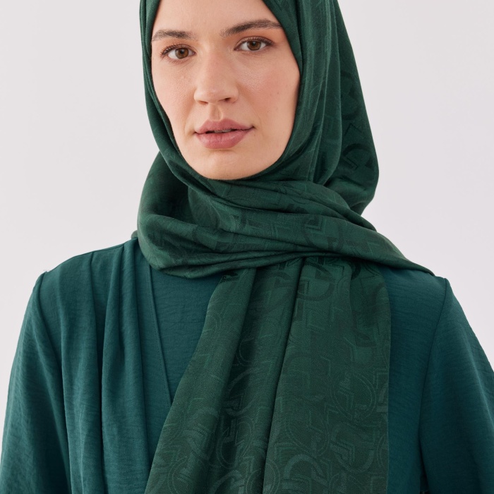 Daka Desen Parlak Jakar Şal - Zümrüt