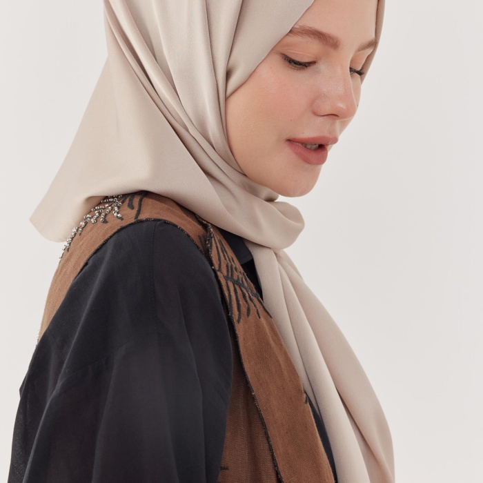 Kum Saten Şal - Bej
