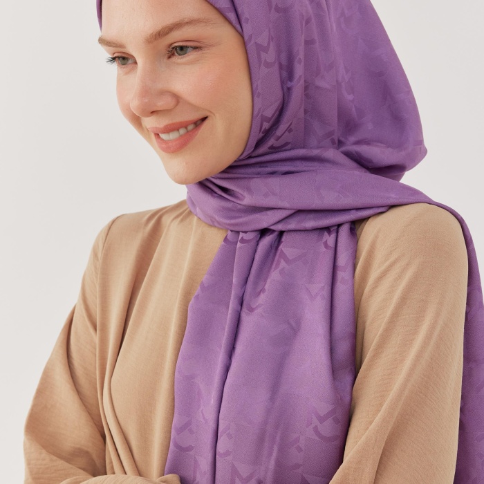 Mc Desen Parlak Jakar Şal - Lavanta
