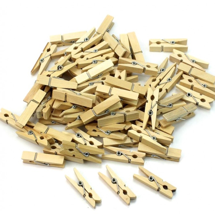 100lü  Ahşap Mandal 2.5cm (10lu Paket-1000 Adet)