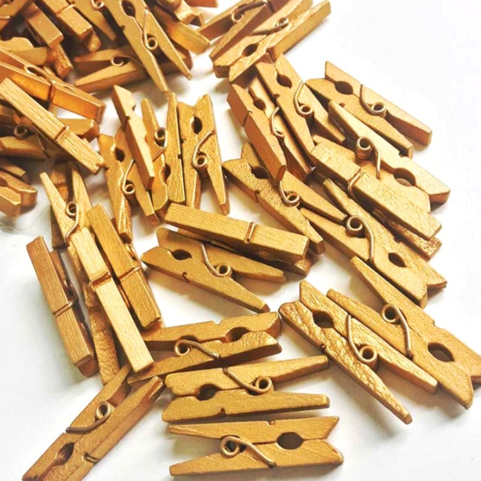 100lü Gold Ahşap Mandal 2.5cm (10lu Paket-1000 Adet)