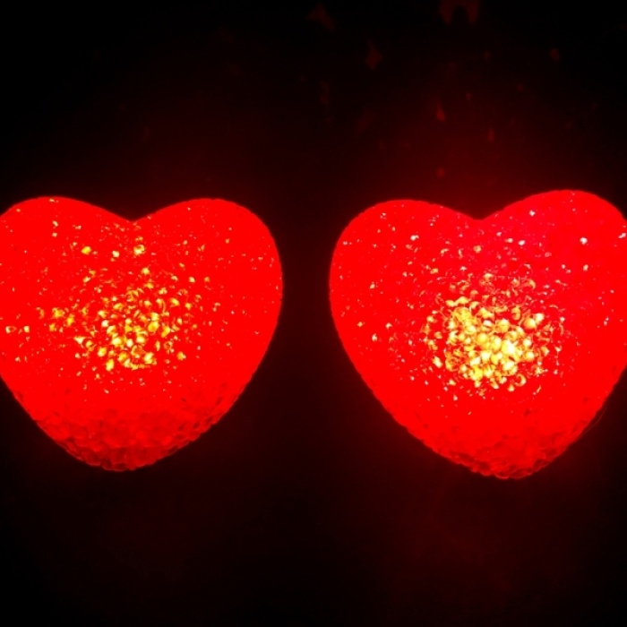 Led Işıklı Kırmızı Kalp Gece Lambası