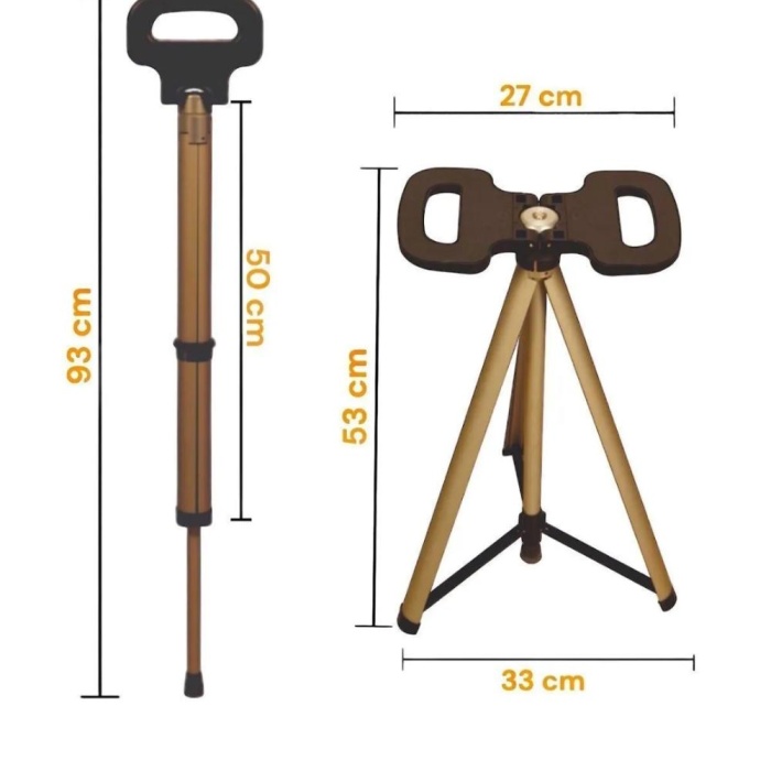 Katlanabilir Baston Tabure, Walking stick and portable stoo