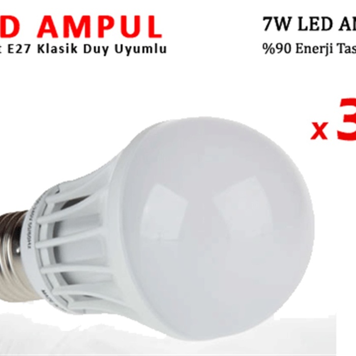 7W Enerji Tasarruflu Led Ampul 3 Adet