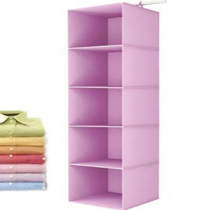 5 Katlı Dolap İçi Organizer Pembe