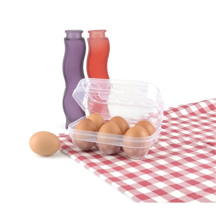 Eggo Portatif 6 Bölmeli Yumurta Saklama Kabı Asorti
