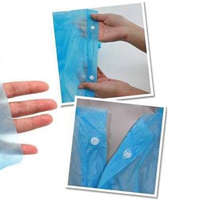 Tek Kullanımlık Çıtçıtlı Yağmurluk PE Asorti