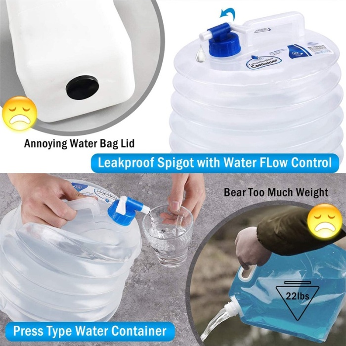 Musluk Kapaklı Akordiyon Portatif 10 Litre Bidon Container Kova
