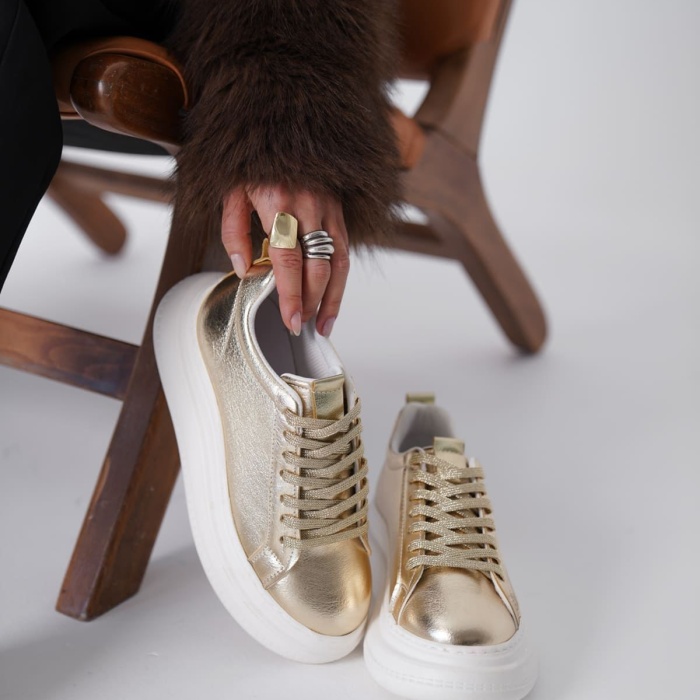 Dina Kadın Altın Sneaker