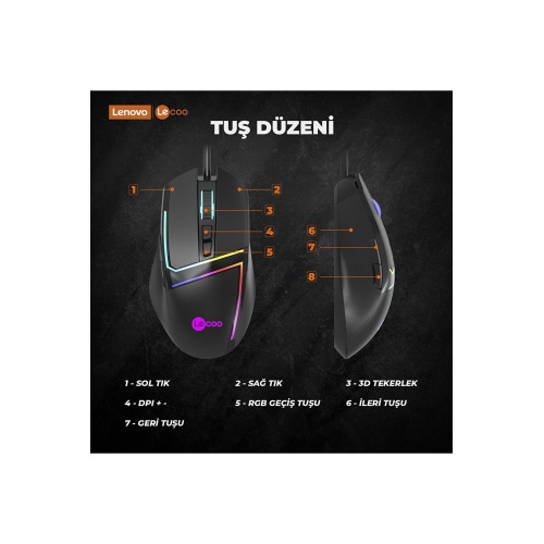 Lecoo Ms106 Rgb Gaming Oyuncu Mouse