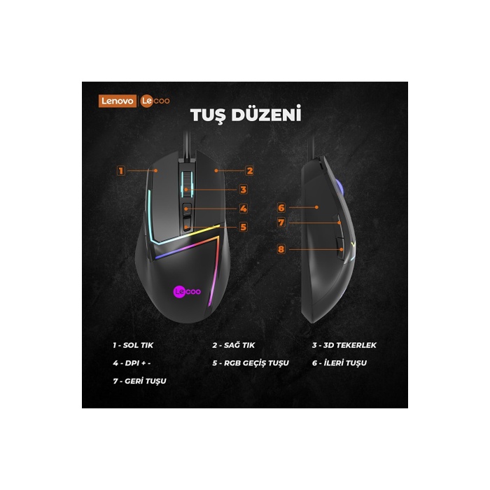 Lecoo Ms106 Rgb Gaming Oyuncu Mouse