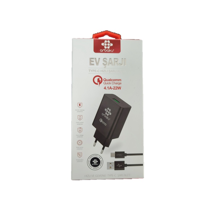 Arbaks Arb-008 1 Çıkışlı 4.1 A Type-c Kablo + Şarj Aleti Kablo Dahil