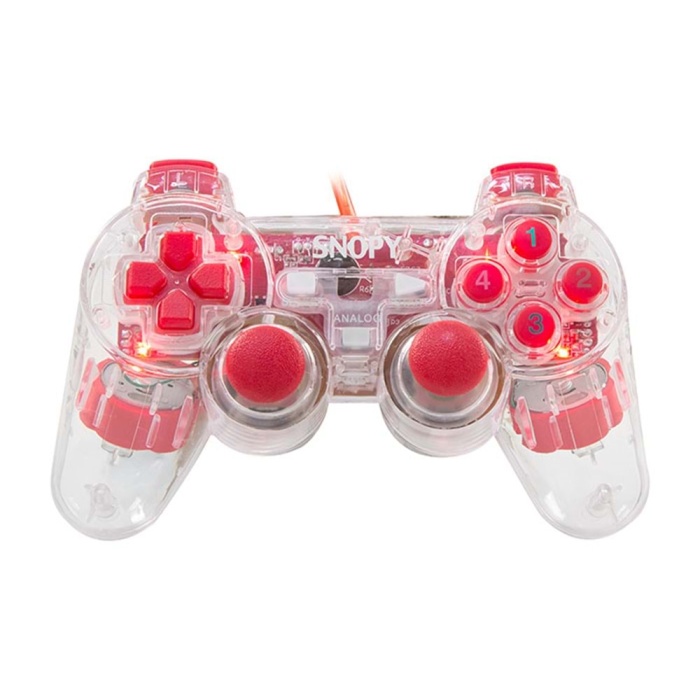 Snopy SG-502J Usb Double Shock Şeffaf Joypad for PC & PS3