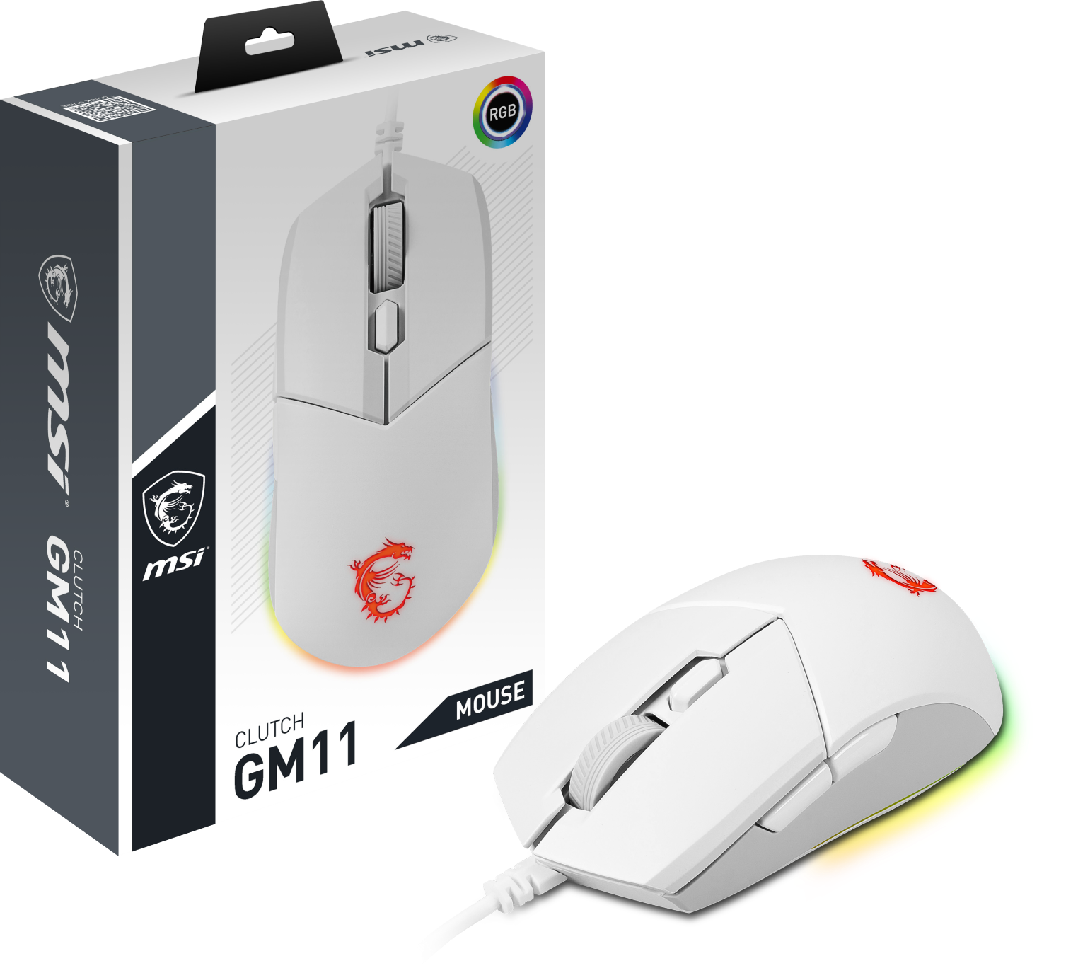 Msi Gg Clutch GM11 White Gaming Mouse 5.000 Dpi Optik Rgb LED Oyuncu