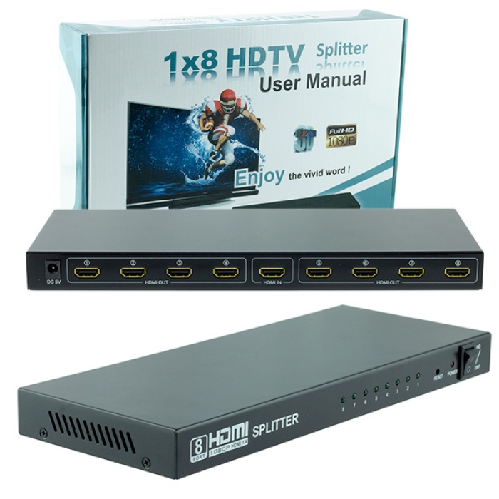 POWERMASTER PM-14218 1.4V 1080P 8 PORT HDMI SPLITTER DAĞITICI