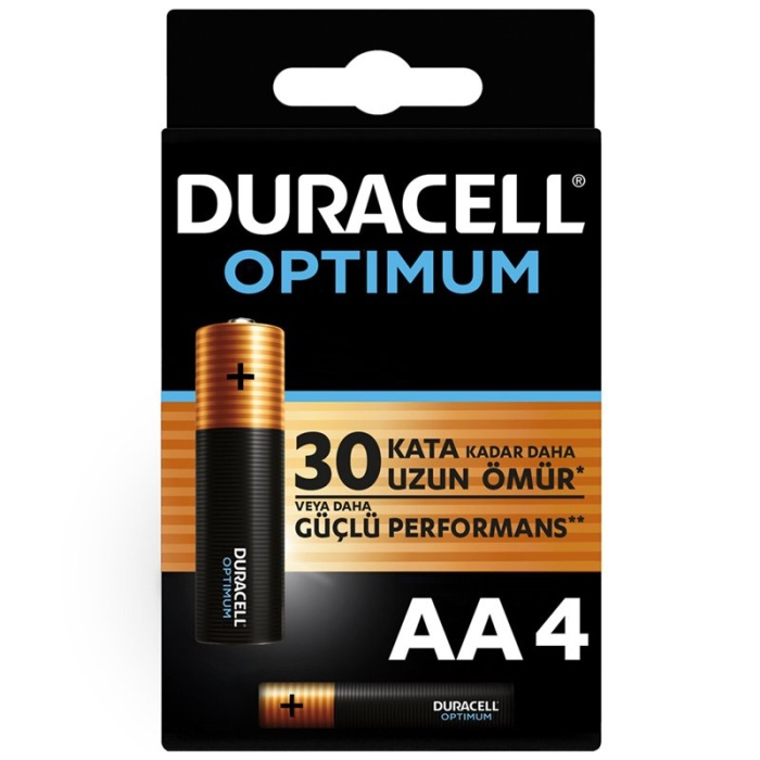 DURACELL OPTIMUM MX1500 1.5 VOLT ALKALİN AA KALEM PİL (4LÜ PAKET)