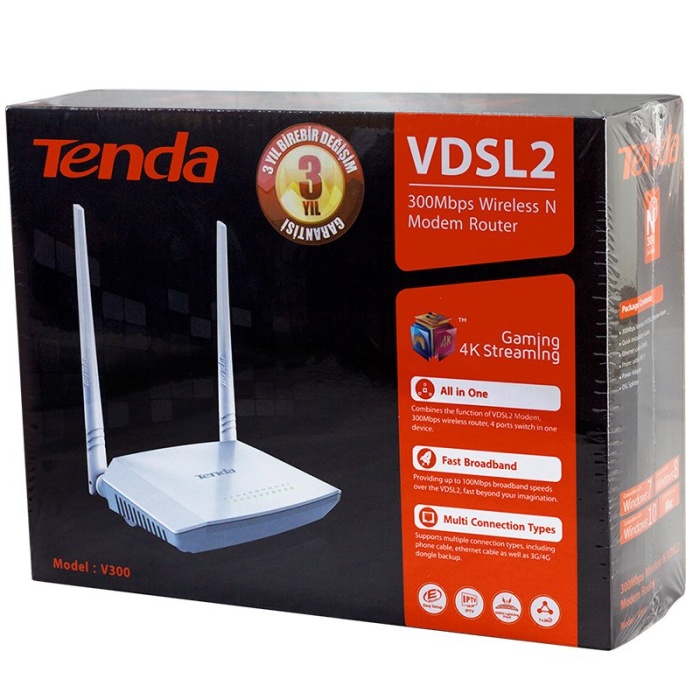 TENDA V300 4 PORT 300 MBPS VDSL MODEM