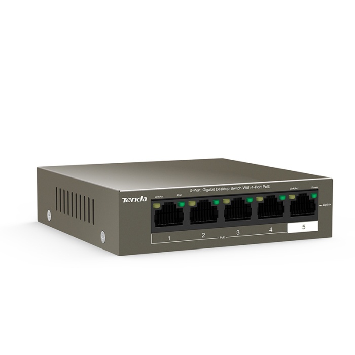 TENDA TEG1105P 63W 5 PORT GIGABIT 4 PORT POE ETHERNET SWITCH